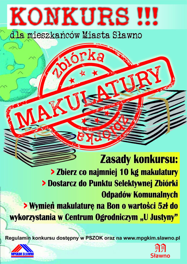 Plakat dotyczący zbiórki makulatury